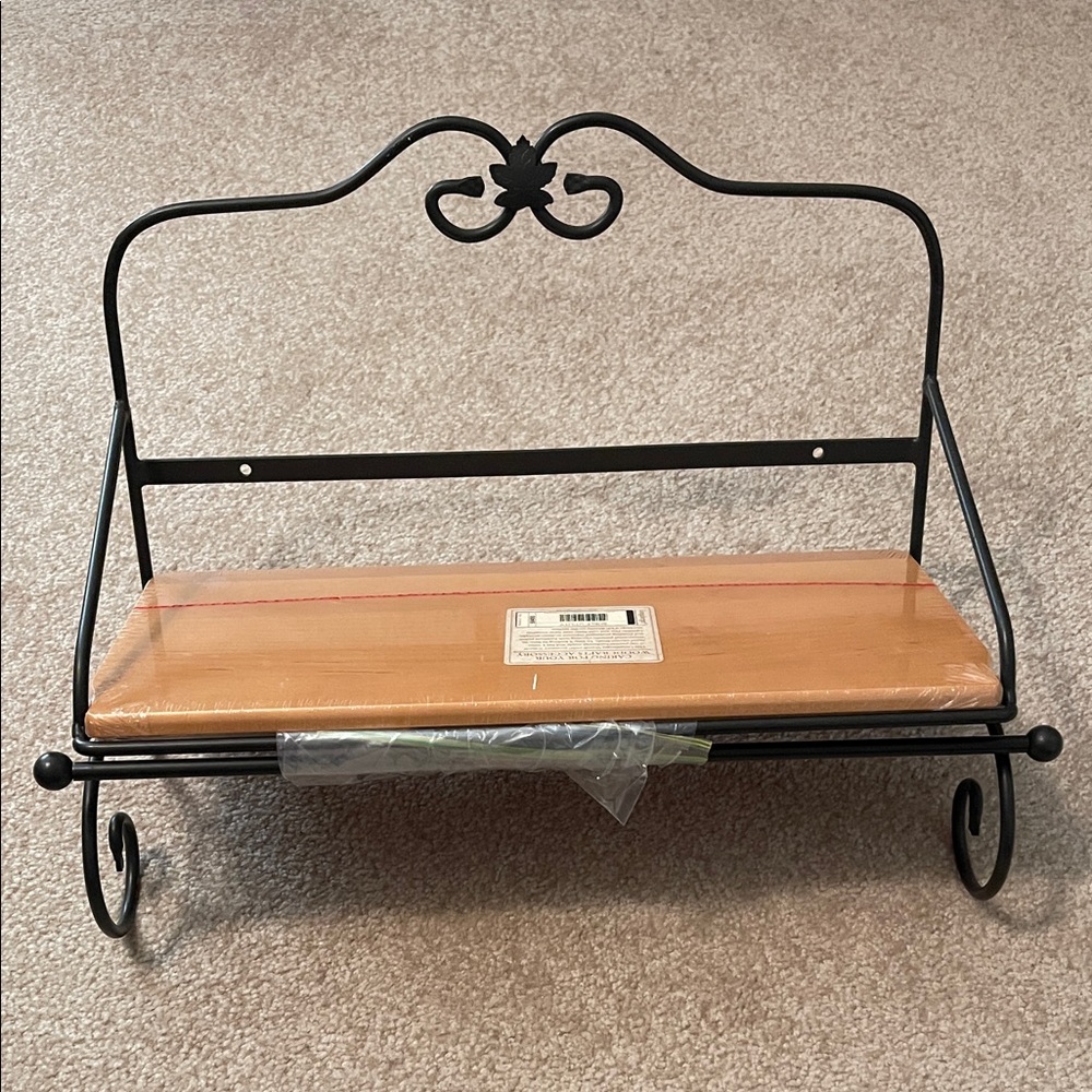 Longaberger Maple WoodCrafts Utility Shelf and towel rod